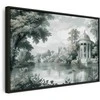 Artgeist Paveikslas - View of the Park and Lake Retro Vintage Landscape in Greens