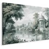 Artgeist Paveikslas - View of the Park and Lake Retro Vintage Landscape in Greens