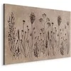 Artgeist Paveikslas - Wildflowers – juodas plants on lime-wash background