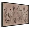 Artgeist Paveikslas - Wildflowers – juodas plants on lime-wash background