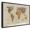 Artgeist Paveikslas - World Map: rusvai gelsvas Chic