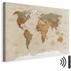Artgeist Paveikslas - World Map: rusvai gelsvas Chic