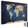 Artgeist Paveikslas - World Map: The Dark Mėlyna Depths