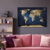 Artgeist Paveikslas - World Map: The Dark Mėlyna Depths