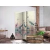 Artgeist Pertvara - Birds by the lake – herons painted in watercolours in delicate pilkas and pink colours