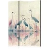 Artgeist Pertvara - Birds by the lake – herons painted in watercolours in delicate pilkas and pink colours