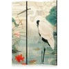 Artgeist Pertvara - By an Asian pond - an illustration in the style of a Japanese engraving, depicting a heron