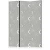 Artgeist Pertvara - Cosmic Fireworks - Elegant Pattern with Moons and Stars on a Gray Background