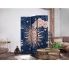 Artgeist Pertvara - Cosmic Harmony - Illustration of the Sun and Moon on a Navy Background