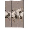 Artgeist Pertvara - Crane dance - bright silhouettes of birds on a warm pilkas background with texture