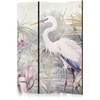 Artgeist Pertvara - Heron wading in a pond – illustration in bright colours