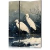 Artgeist Pertvara - Herons over a winter pond - Japanese-style illustration in dark colours