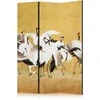 Artgeist Pertvara - Japanese cranes - a flock of birds against a golden background based on a painting by Ishida Yūtei