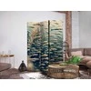 Artgeist Pertvara - Life in the Ocean - Underwater World of Fish and Vegetation in rusvai gelsvas and Navy Colors in Retro Style