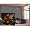 Artgeist Pertvara - Magnificent Tulips - Bouquet of Flowers in Raudona and Baltas on a Juodas Background