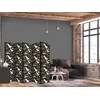 Artgeist Pertvara - Oriental impressions - decorative pattern with a motif of flying cranes on a dark background