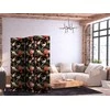 Artgeist Pertvara - Ornament with birds - silhouettes of cranes and peony flowers on a dark background