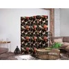 Artgeist Pertvara - Ornament with birds - silhouettes of cranes and peony flowers on a dark background