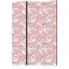 Artgeist Pertvara - Pastel birds - a delicate pattern of baltas and pilkas herons on a light pink background