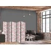 Artgeist Pertvara - Pastel birds - a delicate pattern of baltas and pilkas herons on a light pink background