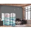 Artgeist Pertvara - Picturesque Landscape With Fish - Sunset And Koi Fish in Shades of Turquoise And Mėlyna. Floating Above The Water