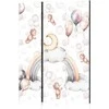 Artgeist Pertvara - Plush Bears with Balloons - Flying Light-Brown Bears Among Balloons - Clouds - and Rainbows in Subdued - Pastel Hues