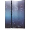 Artgeist Pertvara - School of Small Fish - Illuminated Oceanic Gylis in Shades of Navy Violetinė and Gray with a Shoal of Tiny Fish