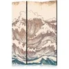 Artgeist Pertvara - Stormy Ocean - High Waves in Brown and Navy Colors on a rusvai gelsvas Background in Vintage Style