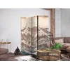 Artgeist Pertvara - Stormy Ocean - High Waves in Brown and Navy Colors on a rusvai gelsvas Background in Vintage Style