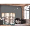 Artgeist Pertvara - Turbulent Ocean - High Waves in Brown And Navy Colors on a rusvai gelsvas Background in Vintage Style