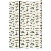 Artgeist Pertvara - Unusual Species of Fish - A Cluster of Fish in Muted Colors in Retro Style on a Background of rusvai gelsvas Strokes
