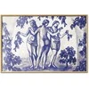 Artgeist Plakatas - Ancient Vineyard - three women in a portal painted in mėlynas ink