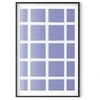 Artgeist Plakatas - Baltas Lines - a grid with large gaps on a mėlynas background