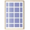 Artgeist Plakatas - Baltas Lines - a grid with large gaps on a mėlynas background