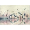 Artgeist Plakatas - Birds by the Lake - herons painted in watercolor in a delicate, pilka-pink palette