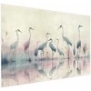 Artgeist Plakatas - Birds by the Lake - herons painted in watercolor in a delicate, pilka-pink palette