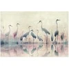 Artgeist Plakatas - Birds by the Lake - herons painted in watercolor in a delicate, pilka-pink palette
