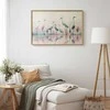 Artgeist Plakatas - Birds by the Lake - herons painted in watercolor in a delicate, pilka-pink palette