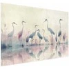 Artgeist Plakatas - Birds by the Lake - herons painted in watercolor in a delicate, pilka-pink palette