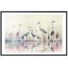 Artgeist Plakatas - Birds by the Lake - herons painted in watercolor in a delicate, pilka-pink palette