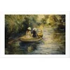 Artgeist Plakatas - Boat crossing - painting of two women sailing a boat on a river