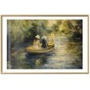Artgeist Plakatas - Boat crossing - painting of two women sailing a boat on a river