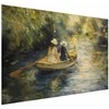 Artgeist Plakatas - Boat crossing - painting of two women sailing a boat on a river