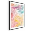 Artgeist Plakatas - Colorful Chaos - dynamic shapes in shades of pink, yellow, and mėlynas