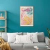 Artgeist Plakatas - Colorful Chaos - dynamic shapes in shades of pink, yellow, and mėlynas