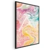 Artgeist Plakatas - Colorful Chaos - dynamic shapes in shades of pink, yellow, and mėlynas