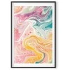 Artgeist Plakatas - Colorful Chaos - dynamic shapes in shades of pink, yellow, and mėlynas