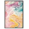 Artgeist Plakatas - Colorful Chaos - dynamic shapes in shades of pink, yellow, and mėlynas