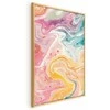 Artgeist Plakatas - Colorful Chaos - dynamic shapes in shades of pink, yellow, and mėlynas