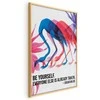 Artgeist Plakatas - Colorful Repetition - three flamingo silhouettes with an inspiring quote
